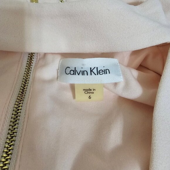 Calvin Klein Light Pink V-Neck Cut Out Sleeveless Sheath Knee Length Dress Sz 6 - Picture 5 of 7